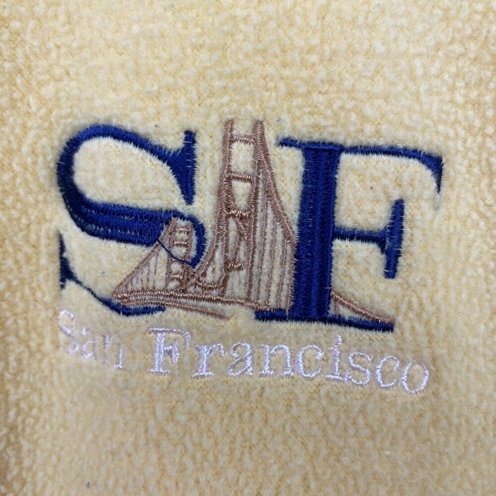 Andy's Fleece Pullover Men's L Yellow full zip San Francisco‎ 90s y2k VTG - Picture 3 of 9
